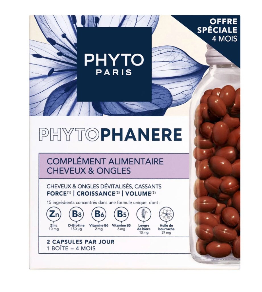 PHYTOPHANERE – Cheveux et Ongles Complément Alimentaire Force, Croissance, Volume, 2×120 capsules